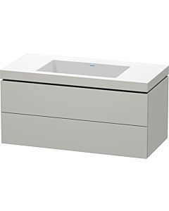 Duravit L-Cube Waschtisch-Unterschrank LC6928N0707 100 x 48 cm, ohne Hahnloch, betongrau matt, 2 Schubkästen