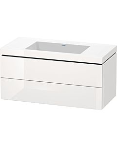 Duravit L-Cube vanity unit LC6928N2222 100 x 48 cm, without tap hole, white high gloss, 2 drawers