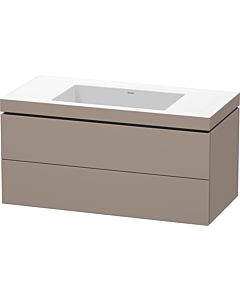 Duravit L-Cube Waschtisch-Unterschrank LC6928N4343 100 x 48 cm, ohne Hahnloch, basalt matt, 2 Schubkästen