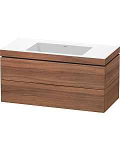 L-Cube Duravit vasque LC6928N7979 100 x 48 cm, sans trou pour robinet, noyer naturel, 2 tiroirs