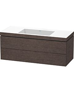 L-Cube Duravit vasque LC6929N7272 120 x 48 cm, sans trou pour robinet, chêne foncé brossé, 2 tiroirs
