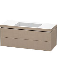 Duravit L-Cube vanity unit LC6929N7575 120 x 48 cm, without tap hole, linen, 2 drawers