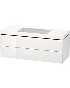 L-Cube Duravit vasque LC6929N8585 120 x 48 cm, sans trou pour robinetterie, blanc brillant, 2 tiroirs
