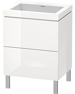 Duravit L-Cube vanity unit LC6936N2222 60 x 48 cm, without tap hole, white high gloss, 2 pull-outs, floor-standing