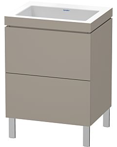 Duravit L-Cube vanity unit LC6936N4343 60 x 48 cm, without tap hole, basalt matt, 2 pull-outs, floor-standing
