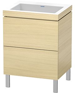 Duravit L-Cube vanity unit LC6936N7171 60 x 48 cm, without tap hole, Mediterranean oak, 2 pull-outs, floor-standing