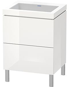 Duravit L-Cube vanity unit LC6936N8585 60 x 48 cm, without tap hole, white high gloss, 2 pull-outs, floor-standing