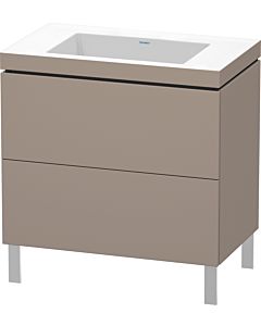 Duravit L-Cube Waschtisch-Unterschrank LC6937N4343 80 x 48 cm, ohne Hahnloch, basalt matt, 2 Auszüge, bodenstehend