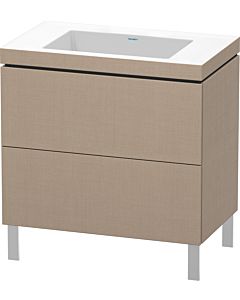 Duravit L-Cube Waschtisch-Unterschrank LC6937N7575 80 x 48 cm, ohne Hahnloch, leinen, 2 Auszüge, bodenstehend