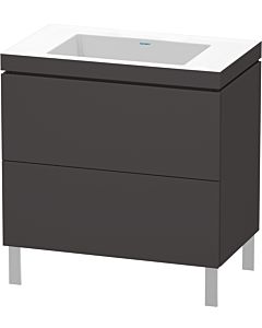 Duravit L-Cube Waschtisch-Unterschrank LC6937N8080 80 x 48 cm, ohne Hahnloch, graphit supermatt, 2 Auszüge, bodenstehend