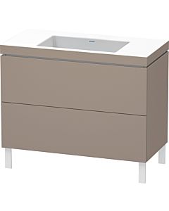 Duravit L-Cube vanity unit LC6938N4343 100 x 48 cm, without tap hole, basalt matt, 2 pull-outs, floor-standing
