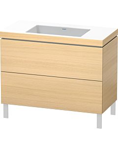 Duravit L-Cube vanity unit LC6938N7171 100 x 48 cm, without tap hole, Mediterranean oak, 2 pull-outs, floor-standing