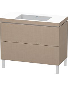 L-Cube Duravit vasque LC6938N7575 100 x 48 cm, sans trou pour robinetterie, lin, 2 coulissants, sur pied