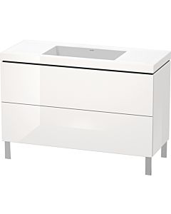 L-Cube Duravit vasque LC6939N2222 120 x 48 cm, sans trou pour robinet, blanc brillant, 2 coulissants, au sol