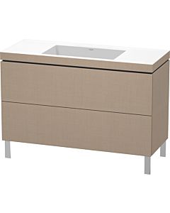 Duravit L-Cube Waschtisch-Unterschrank LC6939N7575 120 x 48 cm, ohne Hahnloch, leinen, 2 Auszüge, bodenstehend