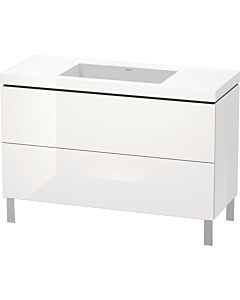 Duravit L-Cube vanity unit LC6939N8585 120 x 48 cm, without tap hole, white high gloss, 2 pull-outs, floor-standing