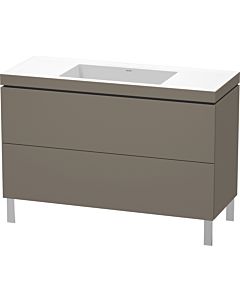 Duravit L-Cube vanity unit LC6939N9090 120 x 48 cm, without tap hole, flannel gray silk matt, 2 pull-outs, floor-standing