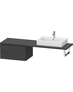 Duravit L-Cube base cabinet LC585908080 72 x 54.7 cm, graphite super matt, for console, 2 drawers