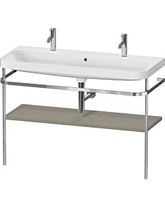Duravit Happy D.2 Plus combinaison lavabo pour meuble HP4849O92920000 117,5x49cm, trou pour 2000 , avec console en métal, finition satinée gris pierre