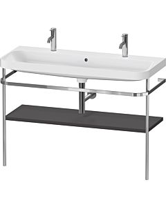 Duravit Happy D.2 Plus furniture washbasin combination HP4849O80800000 117.5x49cm, 2000 hole, with metal console, graphite super matt