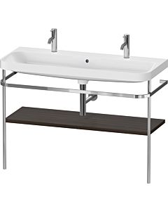 Duravit Happy D.2 Plus furniture washbasin combination HP4849O69690000 117.5x49cm, 2000 hole, with metal console, brushed walnut