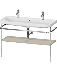 Duravit Happy D.2 Plus furniture washbasin combination HP4849O60600000 117.5x49cm, 2000 hole, with metal console, taupe satin finish