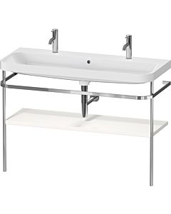 Duravit Happy D.2 Plus Möbelwaschtisch-Kombination HP4849O22220000 117,5x49cm, 1 Hahnloch, mit Metallkonsole, weiß hochglanz