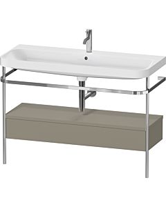 Duravit Happy D.2 Plus vanity combination HP4844O92920000 117.5x49cm, with metal console, 2000 tap hole, stone gray satin finish