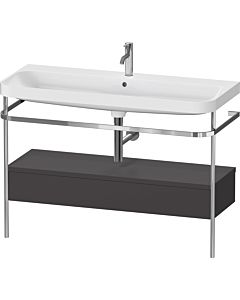 Duravit Happy D.2 Plus Möbelwaschtisch-Kombination HP4844O80800000 117,5x49cm, mit Metallkonsole, 1 Hahnloch, graphit supermatt