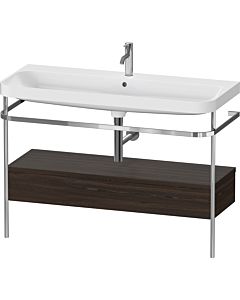 Duravit Happy D.2 Plus furniture washbasin combination HP4844O69690000 117.5x49cm, with metal console, 2000 hole, brushed walnut