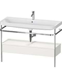 Duravit Happy D.2 Plus Möbelwaschtisch-Kombination HP4844O39390000 117,5x49cm, mit Metallkonsole, 1 Hahnloch, nordic weiß seidenmatt