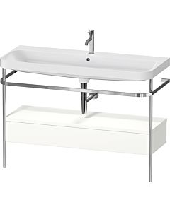 Duravit Happy D.2 Plus Möbelwaschtisch-Kombination HP4844O36360000 117,5x49cm, mit Metallkonsole, 1 Hahnloch, weiß seidenmatt