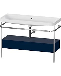 Duravit Happy D.2 Plus combinaison lavabo pour meuble HP4844N98980000 117,5x49cm, avec console en métal, sans trou pour robinetterie, finition satinée bleu nuit