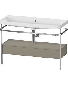 Duravit Happy D.2 Plus combinaison lavabo pour meuble HP4844N92920000 117,5x49cm, avec console en métal, sans trou pour robinetterie, finition satinée gris pierre