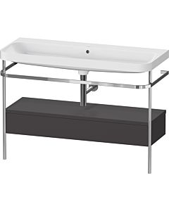 Duravit Happy D.2 Plus combinaison lavabo pour meuble HP4844N80800000 117,5x49cm, avec console en métal, sans trou pour robinet, graphite super mat