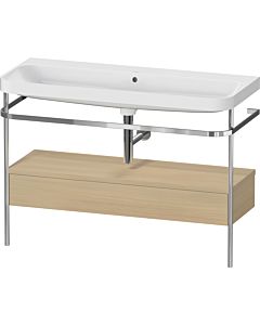 Duravit Happy D.2 Plus combinaison lavabo pour meuble HP4844N71710000 117,5x49cm, avec console en métal, sans trou pour robinetterie, chêne méditerranéen