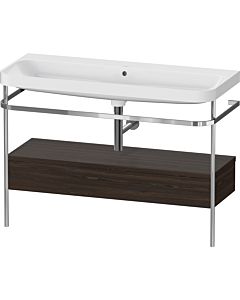 Duravit Happy D.2 Plus combinaison de vanité HP4844N69690000 117,5x49cm, avec console en métal, sans trou pour robinetterie, noyer brossé