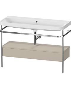 Duravit Happy D.2 Plus combinaison lavabo pour meuble HP4844N60600000 117,5x49cm, avec console en métal, sans trou pour robinetterie, taupe satiné mat
