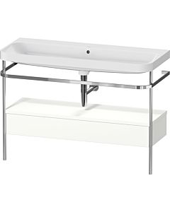 Duravit Happy D.2 Plus Möbelwaschtisch-Kombination HP4844N36360000 117,5x49cm, mit Metallkonsole, ohne Hahnloch, weiß seidenmatt