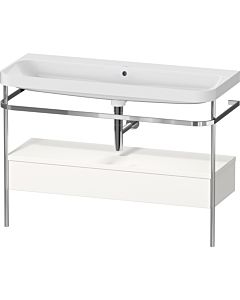 Duravit Happy D.2 Plus combinaison lavabo pour meuble HP4844N22220000 117,5x49cm, avec console en métal, sans trou pour robinetterie, blanc brillant