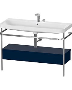 Duravit Happy D.2 Plus Möbelwaschtisch-Kombination HP4844E98980000 117,5x49cm, mit Metallkonsole, 2 Hahnlöcher, nachtblau seidenmatt