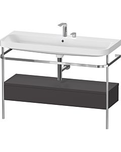Duravit Happy D.2 Plus vanity combination HP4844E80800000 117.5x49cm, with metal console, 2 tap holes, graphite super matt