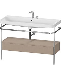 Duravit Happy D.2 Plus vanity washbasin combination HP4844E75750000 117.5x49cm, with metal console, 2 tap holes, linen