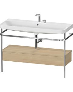 Duravit Happy D.2 Plus furniture washbasin combination HP4844E71710000 117.5x49cm, with metal console, 2 tap holes, Mediterranean oak