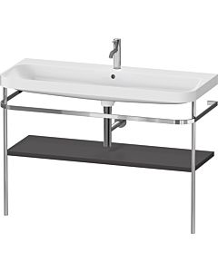 Duravit Happy D.2 Plus Möbelwaschtisch-Kombination HP4839O80800000 117,5x49cm, mit Metallkonsole, 1 Hahnloch, graphit supermatt