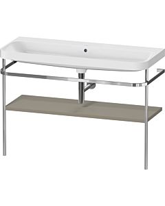 Duravit Happy D.2 Plus Möbelwaschtisch-Kombination HP4839N92920000 117,5x49cm, mit Metallkonsole, ohne Hahnloch, steingrau seidenmatt