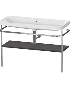 Duravit Happy D.2 Plus combinaison lavabo pour meuble HP4839N80800000 117,5x49cm, avec console en métal, sans trou pour robinet, graphite super mat