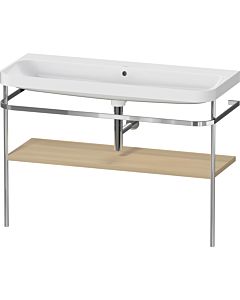 Duravit Happy D.2 Plus combinaison lavabo pour meuble HP4839N71710000 117,5x49cm, avec console en métal, sans trou pour robinetterie, chêne méditerranéen
