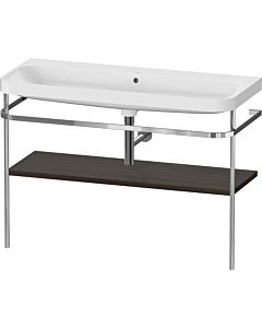 Duravit Happy D.2 Plus combinaison lavabo pour meuble HP4839N69690000 117,5x49cm, avec console en métal, sans trou pour robinetterie, noyer brossé