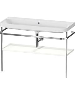 Duravit Happy D.2 Plus Möbelwaschtisch-Kombination HP4839N36360000 117,5x49cm, mit Metallkonsole, ohne Hahnloch, weiß seidenmatt